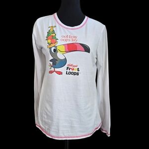 ⭐️Kellogg's Women's White Long Sleeve Fruit Loops Shirt Size Med